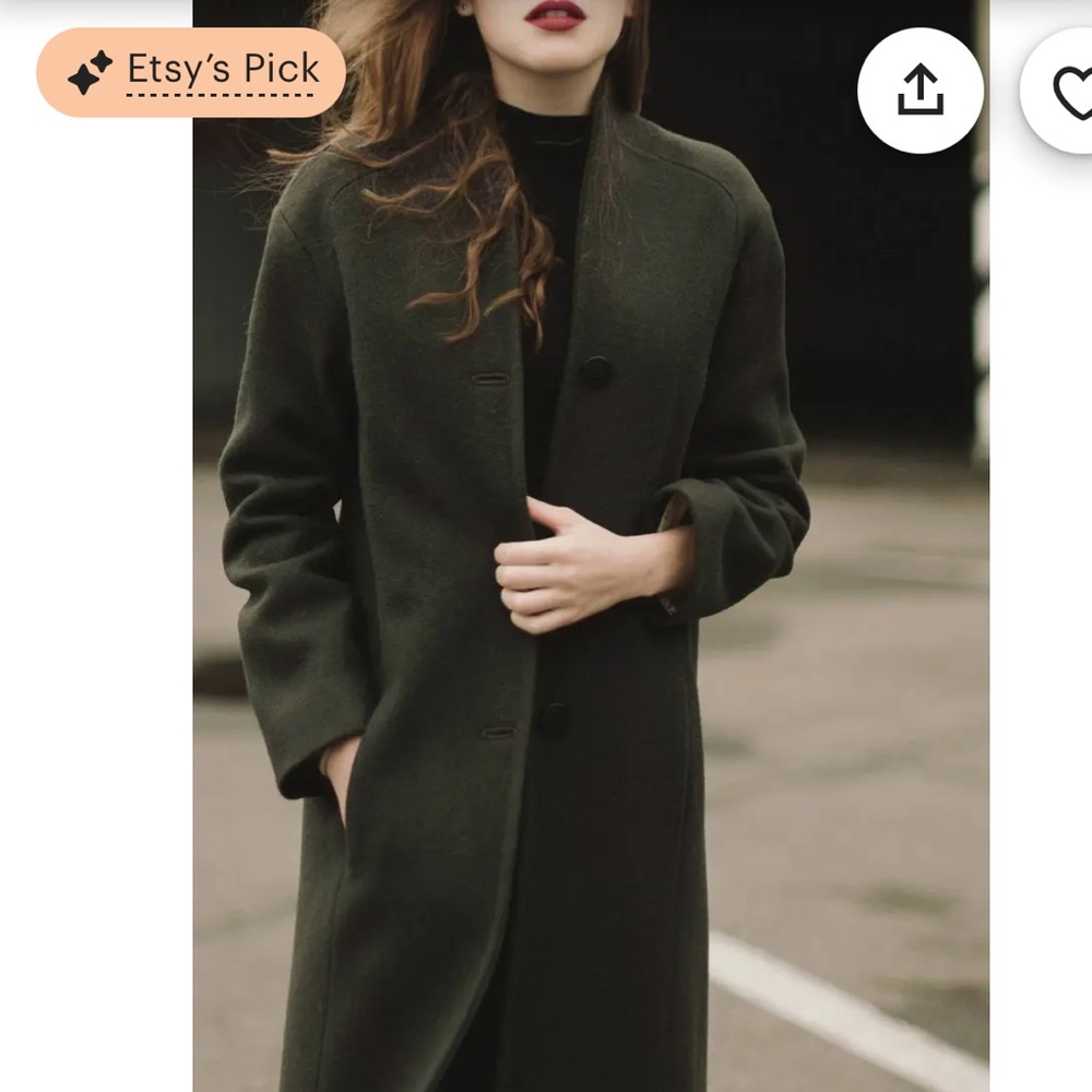 Custom SumarokovaAtelier Green Wool Coat | Alana Style | Size 4 | Like New